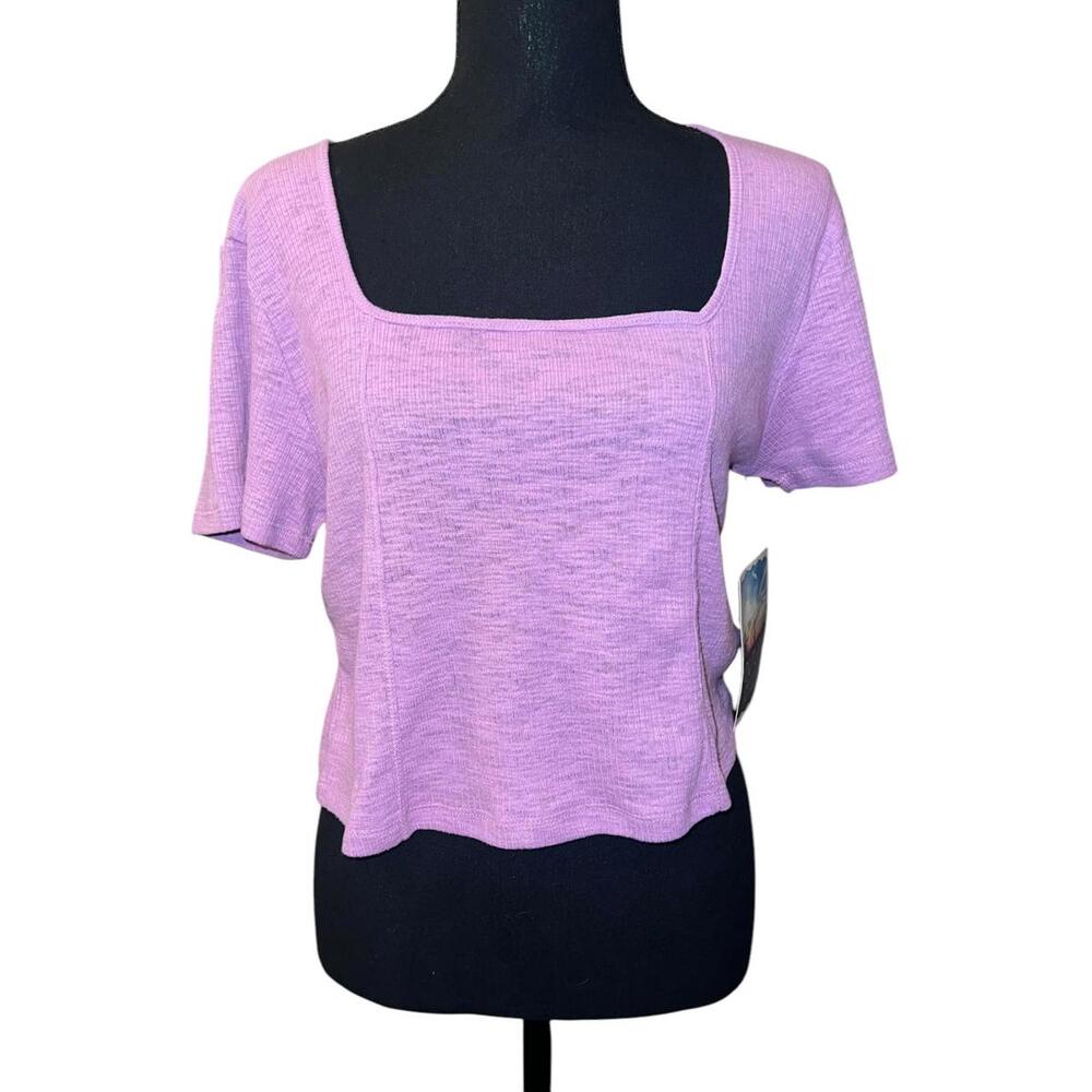 OUTLAW Women's Cropped Square Neck Top - XL - Lavender